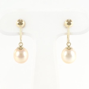  Tasaki Shinju K18YG earrings pearl gross weight approximately 2.2g used beautiful goods free shipping *0315