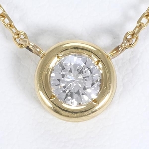 K18YG ネックレス ダイヤ 約0.24ct VS2 鑑別書 総重量約2.1g 約40cm 中古 美品 送料無料☆0315