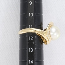 K18YG リング 指輪 11.5号 南洋真珠 約10mm ダイヤ 0.317 カード鑑別書 総重量約7.8g 中古 美品 送料無料☆0315_画像7