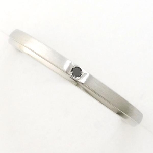 エクセルコダイヤモンド PT950 リング 指輪 18.5号 ブラックダイヤ 0.11 アイオライト 総重量約4.6g 中古 美品 送料無料☆0315