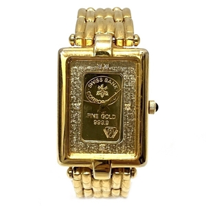  Elgin fine Gold 999.9 FK578 quartz clock wristwatch lady's *0203