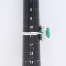PT900 リング 指輪 11号 エメラルド 6.95 ダイヤ 0.40 総重量約9.8g 中古 美品 送料無料☆0315_画像7