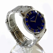 ティファニー アトラスドーム　デイト クォーツ ブルー文字盤 時計 腕時計 レディース☆0321_画像3