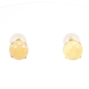 K18YG earrings opal gross weight approximately 0.7g used beautiful goods free shipping *0315