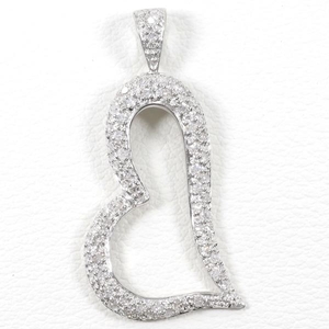  Folli Follie K18WG pendant top diamond 0.34 gross weight approximately 2.2g used beautiful goods free shipping *0315