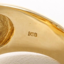 K18YG エナメル リング 指輪 18.5号 ジルコニア 総重量約16.2g 中古 美品 送料無料☆0315_画像6