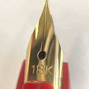 【即決】 SAILOR セーラー 万年筆 革巻き ペン先/Nib 18K ボルドー ワインレッド 筆記未確認の画像5