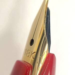 【即決】 SAILOR セーラー 万年筆 革巻き ペン先/Nib 18K ボルドー ワインレッド 筆記未確認の画像6