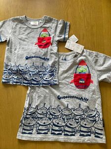 トイストーリー　キッズ　子供　エイリアン　リトルグリーンメン　Tシャツ　トップス　お揃い　2着セット　95.120.130