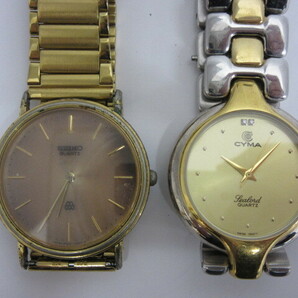 ブランド祭 時計祭 おまとめ2点 セイコー SEIKO 9920-7000 シーマ CYMA クオーツ 不動品 ジャンク扱い メンズ腕時計の画像9