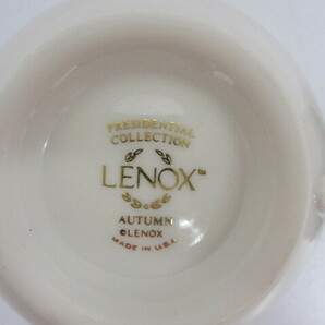 食器祭 未使用 美品 LENOX レノックス AUTUMN オータム コーヒー カップ ソーサー 2客 アメリカ製 ホワイト御用達 の画像6