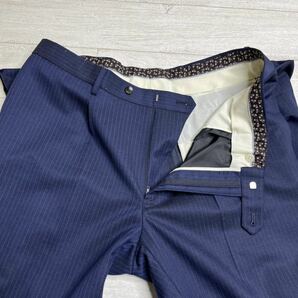 美品 スーツセレクト スリム 2つボタン シングルスーツ ノータック 春夏 ネイビー BB7 サイズLビジネス テーラードジャケット ネイビー の画像8