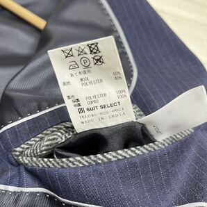 美品 スーツセレクト スリム 2つボタン シングルスーツ ノータック 春夏 ネイビー BB7 サイズLビジネス テーラードジャケット ネイビー の画像7