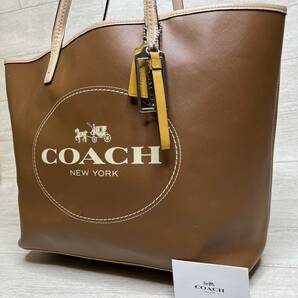 1円【入手困難品】10万円 コーチ COACH トートバッグ ビジネスバッグ ブリーフケース A4 2way レザー メンズ レディース ブラウン ロゴの画像1