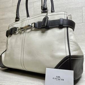 1 jpy ~[ hard-to-find goods ] Coach COACH tote bag business bag briefcase A4 2way leather men's lady's white Brown 