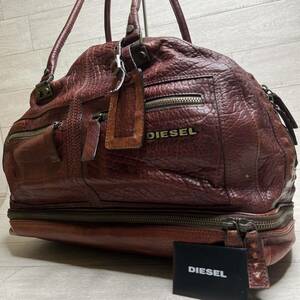 1円〜【入手困難品】ディーゼルDIESELトートボストンバッグ ビジネスバッグ ブリーフケース A4 2way レザー メンズ レディース ブラウン