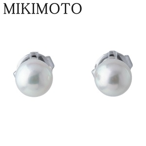  Mikimoto жемчуг серьги Akoya жемчуг 6.1mm K18WG новый товар с отделкой MIKIMOTO[16673]