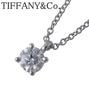 ティファニー シリアルあり ソリティア ネックレス ダイヤ約0.25ct 41cm PT950 新品仕上げ済 TIFFANY【16144】