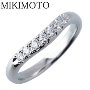  Mikimoto кольцо с бриллиантом машина b современная модель 0.15ct 9 номер PT950 DGR-1356R новый товар с отделкой MIKIMOTO[16540]
