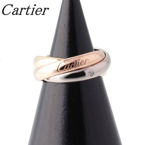 カルティエ ダイヤ リング トリニティ #48 MM 5PD 750 スリーカラー 新品仕上げ済 Cartier【16690】