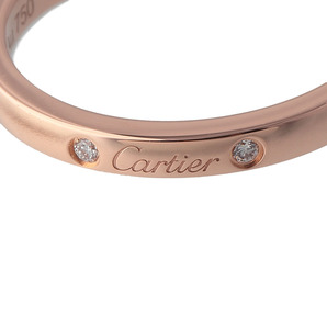 カルティエ ダイヤリング バレリーナ ウェディング カーブ 3PD #49 幅2.1mm AU750PG 新品仕上げ済 Cartier【16576】の画像4