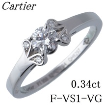 カルティエ バレリーナ ソリテール リング ダイヤ0.34ct F-VS1-VG #52 PT950 GIAレポート 箱 保証書(2011年) 新品仕上げ済 【16786】_画像1