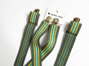 { for children }[ new goods ] Vintage / flexible material / clip type /X type suspenders /X back / green series base / Kids / dead stock /D139-52-0011