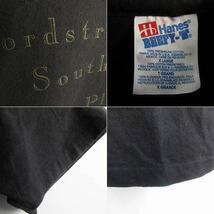 90s 英字ラメ プリント 半袖Tシャツ 黒 XL ブラック 袖裾シングルステッチ Hanes ヘインズ BEEFY-T ビンテージ d143-01-0236ZVW_画像4