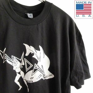 新品 90s USA製 ヌード女性×サメ 半袖Tシャツ ブラック L程度 エロT シャーク 黒 アメリカ製 ビンテージ デッドストック D145-01-0015