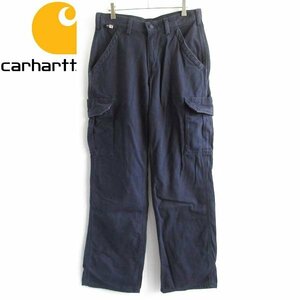 Carhartt カーハート FR RFB240 キャンバス カーゴパンツ 紺系 30×30 フレームレジスタント 難燃性 ワークパンツ D148-25-0007ZVW