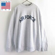 00s USA製 実物 米軍 AIR FORCE スウェット L 杢グレー系 USAF トレーナー 2003年製 アメリカ軍 アメリカ製 ビンテージ D148-13-0011XVW_画像1