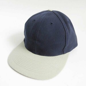 新品 Otto Cap ツートン ベースボール キャップ 紺系×カーキ系 スナップバック フラットバイザー 未使用品 ウール×アクリル D148-41-0025