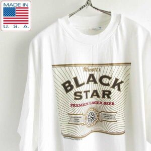 新品 90s USA製 BLACK STAR BEER 企業物 半袖Tシャツ 白 XL アメリカ製 アドバタイジング デッドストック ビンテージ D148-01-0006ZV
