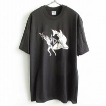 新品 90s USA製 エロT ヌード女性×サメ 半袖Tシャツ 黒 L程度 ブラック アメリカ製 ビンテージ デッドストック D145-01-0014ZVW_画像2