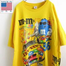 レア USA製 m&m's ナスカー2000 レーシングチーム 半袖Tシャツ 黄色系 3XL NASCAR エムアンドエムズ アメリカ製 d143-01-0060ZVW_画像1