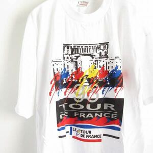 新品/90's/ツールドフランス/半袖Tシャツ/白【L】1996/コットン/自転車/サイクル/レース/丸胴/デッドストック/ビンテージ/D143-01-0023ZV