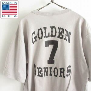 90s USA製 Wilson ヘンリーネック Tシャツ ナンバリング入り グレー系 XL オークランドカラー アメリカ製 ビンテージ d143-01-0226ZV