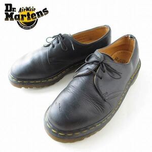 英国製 ドクターマーチン 3ホール プレーントゥ シューズ 黒 レディース24cm～24.5cm Dr.Martens 靴 d115-32-0136XV