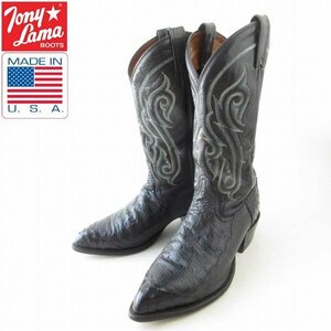  beautiful goods USA made Tony Lama Tony Lama Ostrich western boots black 9.5D 27.5cmkau Boy boots exotic leather D149-32-0025ZV