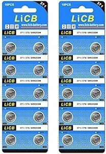 LiCB 20 piece SR920SW button battery for watch [SR920sw,371,LR920,AG6,370 counterpart 