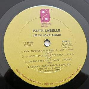 【US盤/Vinyl/12''/Philadelphia International Records/FZ38539/83年盤/withハイプステッカー,Shrink残】Patti LaBelle/I'm In Love Againの画像6