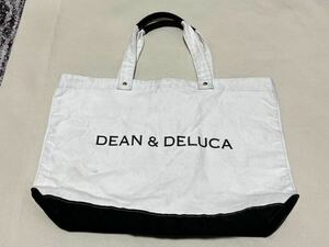 DEAN&DELUCA Dean and Dell -ka tote bag white black L size big tote bag 