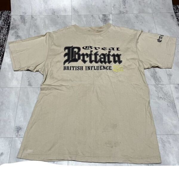 Oxfam メンズ Tシャツ ベージュ カジュアル トップス Lサイズ 英字 半袖tシャツ