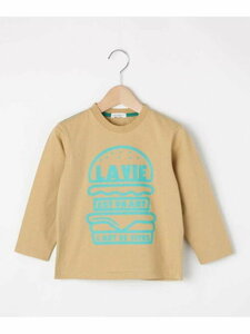  new goods 3can4on(Kids) burger print long sleeve T shirt light beige 13(130cm) regular price 1098 jpy 