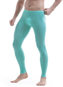 123-478-19 size L men's thin ice silk stretch tights yoga Shape put on footwear feeling eminent warm botoming underwear pants 2