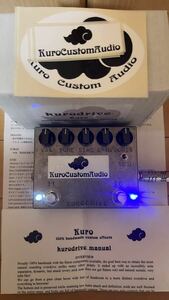 イタリア製 kuro custum audio drive 2ch エフェクター オーバードライブ クリーン ブースター ペダル チューブ風 100% ハンドメイド 9VDC