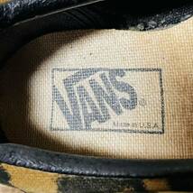 USA製VANS 中古スリッポン スニーカー ベルベットヒョウ柄 ソール27.5センチ アメリカ製 バンズ_画像8