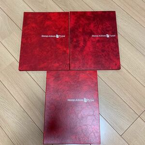 ストックブック　Stamp Album BType テージーSB-30 スタンプアルバム　赤3冊まとめ　縦約26.8cm横約20cm 台紙8枚16ページ6段