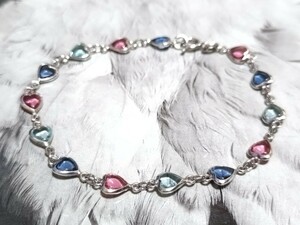 【Vintage Pomellato】SILVER925 Heart Jelly Gem Stone Bracelet/希少ヴィンテージポメラート/ハートジェリーブレスレット