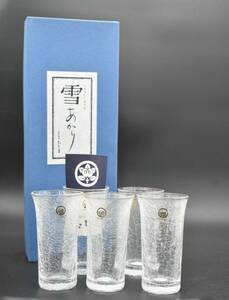 (767S 0403S8) １円～ 【美品】たち吉 雪あがり クラフトガラス コップ グラス ビールグラス 食器 洋食器